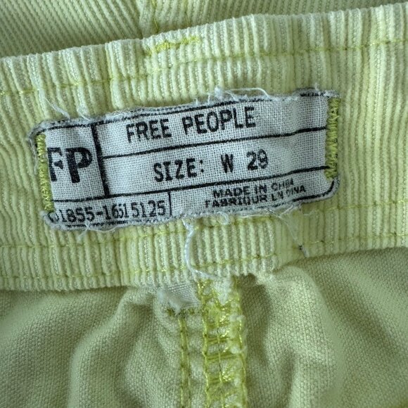 Vintage Free People Corduroy Frayed Shorts Pastel Butter Yellow Sz 29 - Picture 7 of 10